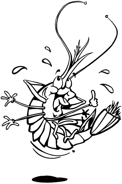 Cute little shrimp vinyl sticker. Customize on line.     Animals Insects Fish 004-0853  